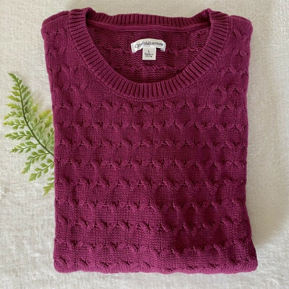 ⛔️SOLD⛔️ CROFT & BARROW Cable Knit Sweater Sz XL - Picture 11 of 13